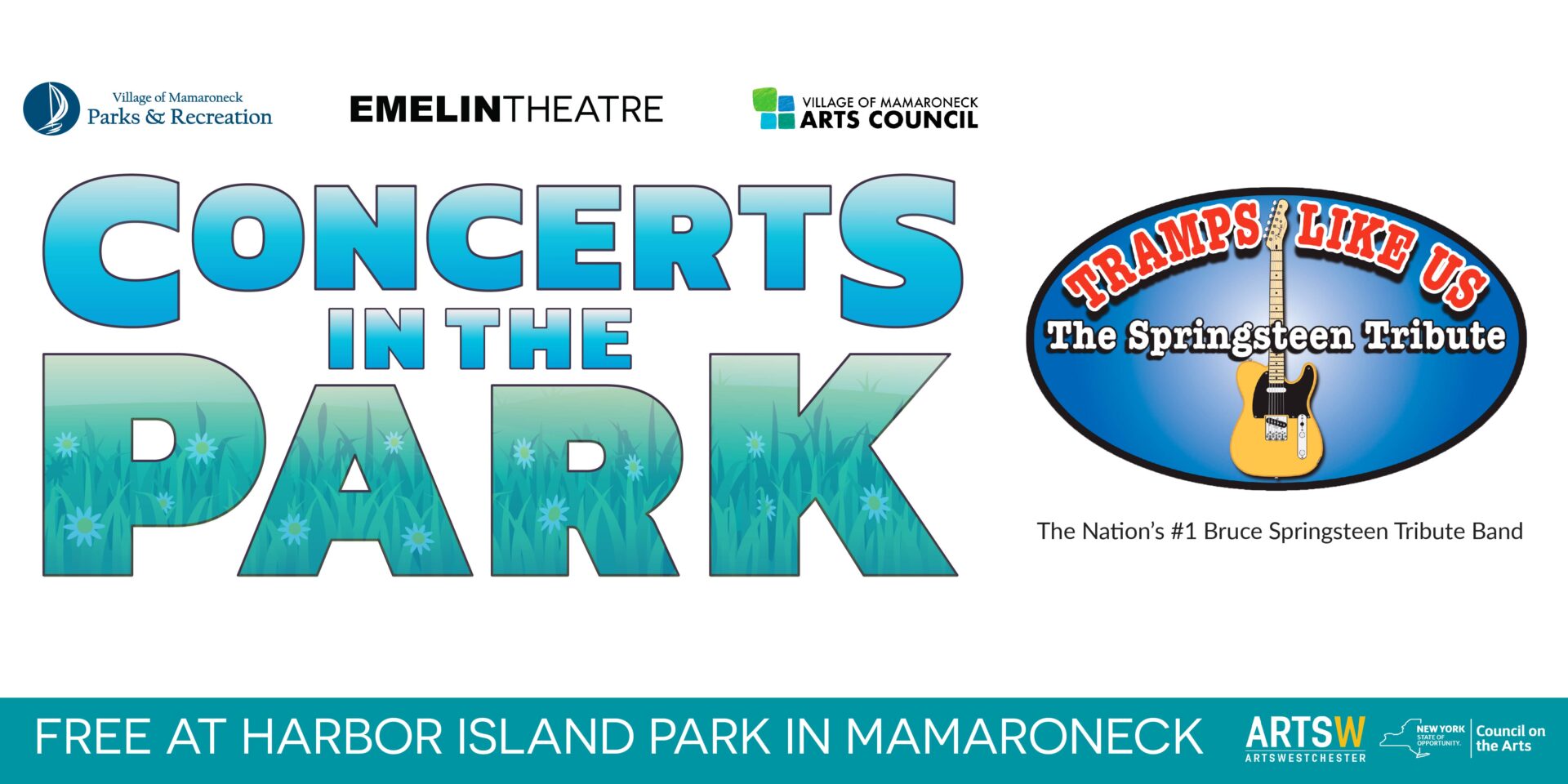 Village of Mamaroneck Parks & Recreation, Emelin Theatre, and Village of Mamaroneck Arts Council Present Concerts in the Park Tramps Like Us